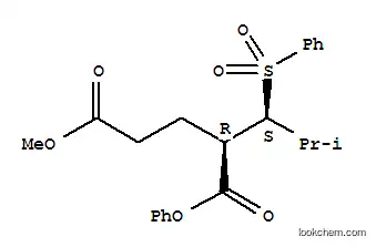 Molecular Structure of 112375-52-7 (5-methyl 1-phenyl (2S)-2-[(1R)-2-methyl-1-(phenylsulfonyl)propyl]pentanedioate)