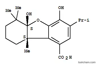 Molecular Structure of 112470-96-9 (1-Dibenzofurancarboxylicacid,5a,6,7,8,9,9a-hexahydro-4,5a-dihydroxy-6,6,9a-trimethyl-3-(1-methylethyl)-,(5aS,9aS)-)