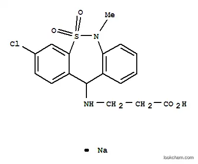Molecular Structure of 112725-19-6 (b-Alanine,N-(3-chloro-6,11-dihydro-6-methyl-5,5-dioxidodibenzo[c,f][1,2]thiazepin-11-yl)-,monosodium salt (9CI))