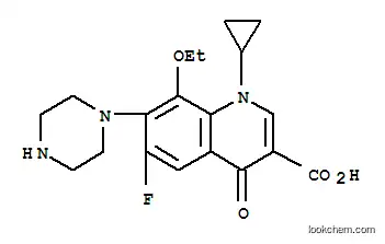 Molecular Structure of 112811-83-3 (3-Quinolinecarboxylicacid, 1-cyclopropyl-8-ethoxy-6-fluoro-1,4-dihydro-4-oxo-7-(1-piperazinyl)-)
