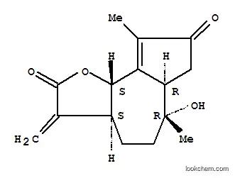 Molecular Structure of 112823-72-0 (Azuleno[4,5-b]furan-2,8(3H,4H)-dione,3a,5,6,6a,7,9b-hexahydro-6-hydroxy-6,9-dimethyl-3-methylene-, (3aS,6R,6aR,9bS)-)
