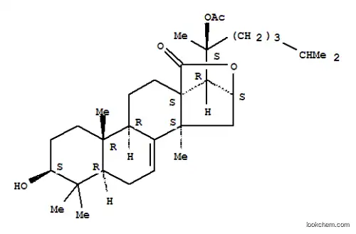 Molecular Structure of 113269-42-4 (Lanost-7-en-18-oicacid, 20-(acetyloxy)-3,16-dihydroxy-, g-lactone, (3b,16b)- (9CI))