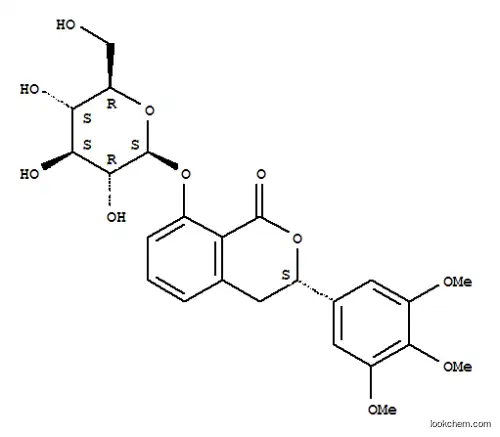 Molecular Structure of 113270-95-4 (1H-2-Benzopyran-1-one,8-(b-D-glucopyranosyloxy)-3,4-dihydro-3-(3,4,5-trimethoxyphenyl)-,(3S)-)