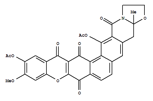Molecular Structure of 113518-95-9 ([1]Benzopyrano[2',3':6,7]naphth[2,1-g]oxazolo[3,2-b]isoquinoline-8,14,15,17-tetrone,12,16-bis(acetyloxy)-1,2,3a,4-tetrahydro-11-methoxy-3a-methyl-)