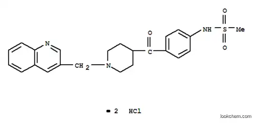 Molecular Structure of 113559-81-2 (N-(4-{[1-(quinolin-3-ylmethyl)piperidin-4-yl]carbonyl}phenyl)methanesulfonamide dihydrochloride)