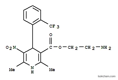 Molecular Structure of 113629-51-9 (2-aminoethyl 2,6-dimethyl-5-nitro-4-[2-(trifluoromethyl)phenyl]-1,4-dihydropyridine-3-carboxylate)