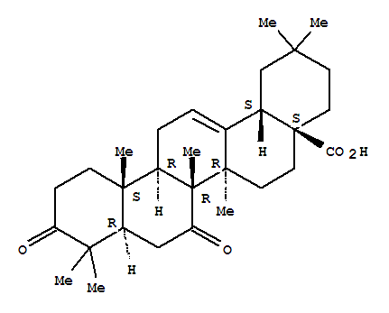 Molecular Structure of 113738-79-7 (Olean-12-en-28-oicacid, 3,7-dioxo- (9CI))