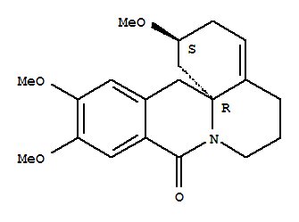 Molecular Structure of 113807-36-6 (Dibenzo[b,i]quinolizin-9(14H)-one,1,2,3,5,6,7-hexahydro-2,11,12-trimethoxy-, (2S,14aR)-)