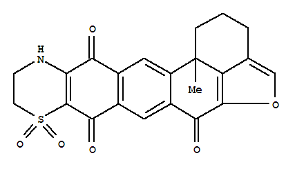 Molecular Structure of 113830-99-2 (Furo[4',3',2':8,9]phenanthro[3,2-g][1,4]benzothiazine-6,8,13(10H)-trione,1,2,3,11,12,14b-hexahydro-14b-methyl-, 9,9-dioxide, (+)- (9CI))