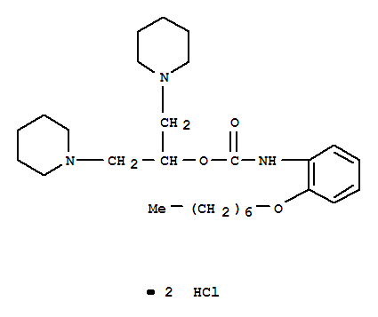 2-piperidin-1-yl-1-(piperidin-1-ylmethyl)ethyl [2-(heptyloxy)phenyl]carbamate dihydrochloride