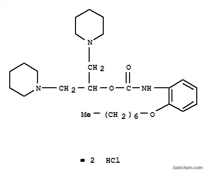 Molecular Structure of 113873-31-7 (2-piperidin-1-yl-1-(piperidin-1-ylmethyl)ethyl [2-(heptyloxy)phenyl]carbamate dihydrochloride)