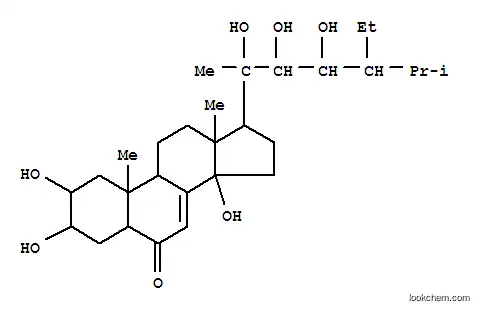 Molecular Structure of 113900-73-5 (Stigmast-7-en-6-one,2,3,14,20,22,23-hexahydroxy-, (2b,3b,5b,22R)-)