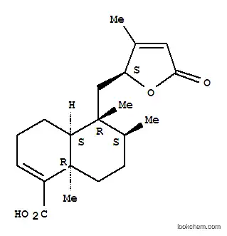 Molecular Structure of 113963-47-6 (1-Naphthalenecarboxylicacid,5-[[(2R)-2,5-dihydro-3-methyl-5-oxo-2-furanyl]methyl]-3,4,4a,5,6,7,8,8a-octahydro-5,6,8a-trimethyl-,(4aR,5S,6R,8aS)-rel-(-)- (9CI))