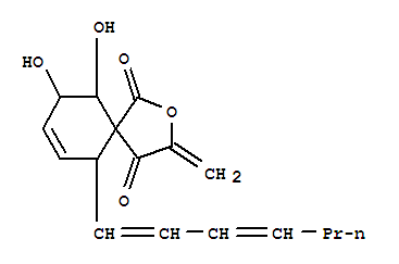 Molecular Structure of 113982-29-9 (2-Oxaspiro[4.5]dec-7-ene-1,4-dione,6-(1,3-heptadienyl)-9,10-dihydroxy-3-methylene- (9CI))