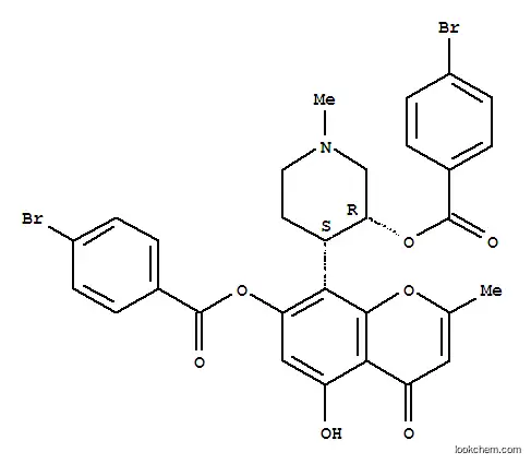 Benzoic acid, 4-bromo-,(3R,4S)-4-[7-[(4-bromobenzoyl)oxy]-5-hydroxy-2-methyl-4-oxo-4H-1-benzopyran-8-yl]-1-methyl-3-piperidinylester, rel- (9CI)