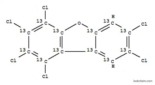 Molecular Structure of 114423-98-2 (1,2,3,4,7,8-hexachloro(~13~C_12_)dibenzo[b,d]furan)