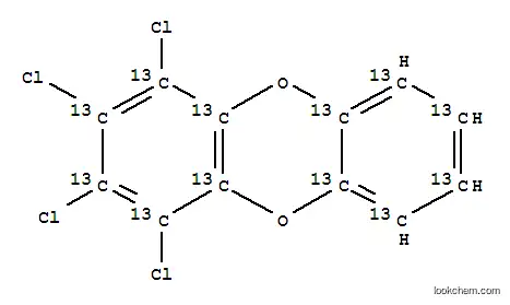 Molecular Structure of 114423-99-3 (1,2,3,4-tetrachloro(~13~C_12_)oxanthrene)