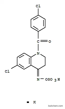 Molecular Structure of 114427-25-7 (potassium [({[(4Z)-6-chloro-1-[(4-chlorophenyl)carbonyl]-2,3-dihydroquinolin-4(1H)-ylidene]amino}oxy)sulfonyl]oxidanide)
