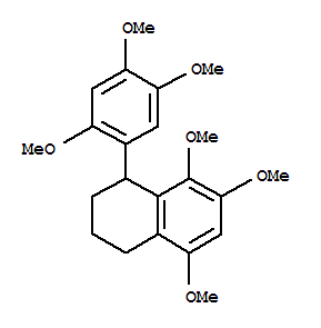 Molecular Structure of 114542-58-4 (Naphthalene,1,2,3,4-tetrahydro-5,7,8-trimethoxy-1-(2,4,5-trimethoxyphenyl)-)