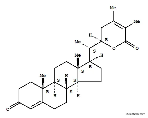 Molecular Structure of 114820-25-6 (Ergosta-4,24-dien-26-oicacid, 22-hydroxy-3-oxo-, d-lactone, (22R)- (9CI))