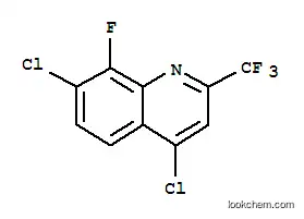 Molecular Structure of 1150164-86-5 (4,7-Dichloro-8-fluoro-2-(trifluoromethyl)quinoline)