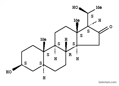 Molecular Structure of 115132-89-3 (Pregnan-16-one,3,20-dihydroxy-, (3b,5a,20S)- (9CI))