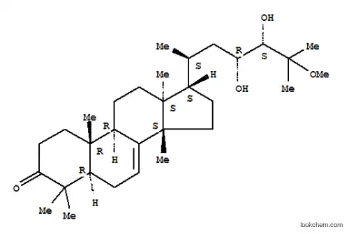 Molecular Structure of 115334-04-8 ((23R,24S)-23,24-Dihydroxy-25-methoxy-5α-tirucall-7-en-3-one)
