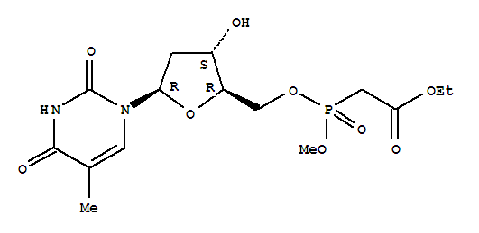 1-(2,4-DIOXO-5-METHYL-1,2,3,4-TETRAHYROPYRIMIDIN-1-YL)-2-DEOXY-SS-D-ERYTHRO-PENTOFURANOS-5-YL]OXY]METHOXYPHOSPHINYL]-ACETIC ACID ETHYL ESTER OXIDE