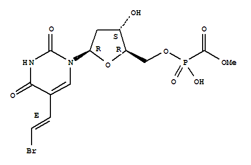 (METHOXYCARBONYL) PHOSPHONIC ACID 1-[5-(E)-(2-BROMO-VINYL)-2,4-DIOXO-1,2,3,4-TETRAHYDROPYRIMIDIN-5-YL]-2-DEOXY-SS-D-ERYTHRO-PENTOFURANOS-5-YL ESTER