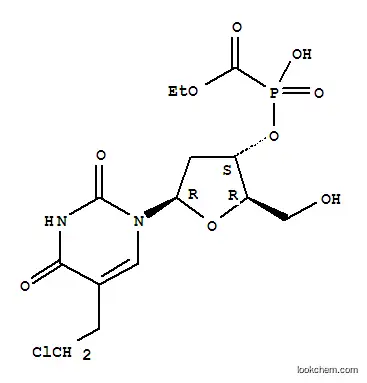 Molecular Structure of 115365-37-2 (Uridine,5-(2-chloroethyl)-2'-deoxy-, 3'-[hydrogen (ethoxycarbonyl)phosphonate] (9CI))