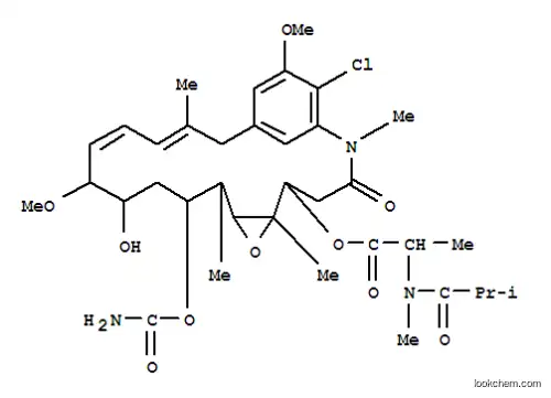 Molecular Structure of 115384-63-9 (L-Alanine,N-methyl-N-(2-methyl-1-oxopropyl)-,(5S,6S,8S,9R,10S,12S,13R,14E,16E)-10-[(aminocarbonyl)oxy]-22-chloro-12-hydroxy-13,21-dimethoxy-2,6,9,17-tetramethyl-3-oxo-7-oxa-2-azatricyclo[17.3.1.06,8]tricosa-1(23),14,16,19,21-pentaen-5-ylester (9CI))