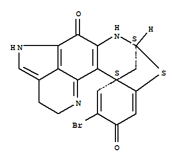 Molecular Structure of 115439-61-7 (11H-8,13a-Methanopyrrolo[4',3',2':4,5]quino[7,8-d][1,3]benzothiazepine-6,11(2H)-dione,12-bromo-3,5,7,8-tetrahydro-, (8S,13aS)-)