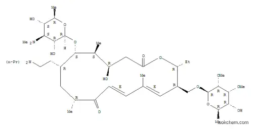 Molecular Structure of 115498-32-3 ({(2R,3R,4E,6E,9R,11R,12S,13S,14R)-12-{[3,6-dideoxy-3-(dimethylamino)-beta-D-galactopyranosyl]oxy}-11-[2-(dipropylamino)ethyl]-2-ethyl-14-hydroxy-5,9,13-trimethyl-8,16-dioxooxacyclohexadeca-4,6-dien-3-yl}methyl 6-deoxy-2,3-di-O-methyl-D-allopyranoside)