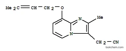 Molecular Structure of 115836-13-0 (Imidazo[1,2-a]pyridine-3-acetonitrile,2-methyl-8-[(3-methyl-2-buten-1-yl)oxy]-)