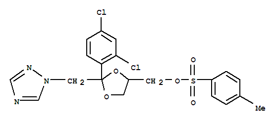 Molecular Structure of 115897-42-2 (1,3-Dioxolane-4-methanol,2-(2,4-dichlorophenyl)-2-(1H-1,2,4-triazol-1-ylmethyl)-,4-(4-methylbenzenesulfonate))