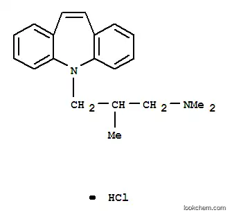 Molecular Structure of 1159-80-4 (3-(5H-dibenzo[b,f]azepin-5-yl)-N,N,2-trimethylpropan-1-amine hydrochloride (1:1))