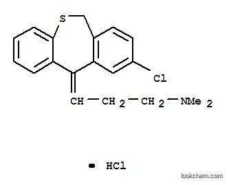 Molecular Structure of 1159-83-7 ((3E)-3-(10-chlorodibenzo[b,e]thiepin-11(6H)-ylidene)-N,N-dimethylpropan-1-aminium chloride)