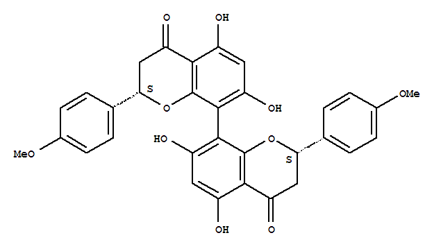 Molecular Structure of 115900-09-9 ([8,8'-Bi-4H-1-benzopyran]-4,4'-dione,2,2',3,3'-tetrahydro-5,5',7,7'-tetrahydroxy-2,2'-bis(4-methoxyphenyl)-,[S-(R*,R*)]- (9CI))