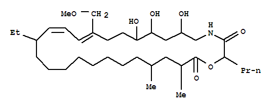 Molecular Structure of 115932-37-1 (1-Oxa-4-azacyclooctacosa-12,14-diene-3,28-dione,16-ethyl-6,8,9-trihydroxy-12-(methoxymethyl)-25,27-dimethyl-2-propyl-,(2S,6S,8S,9R,12Z,14E,16R,25R,27S)- (9CI))