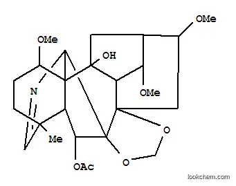 Molecular Structure of 116199-46-3 (Aconitane-6,10-diol,19,20-didehydro-1,14,16-trimethoxy-4-methyl-7,8-[methylenebis(oxy)]-,6-acetate, (1a,6b,14a,16b)-)