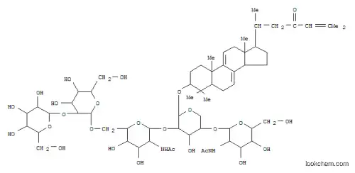 Molecular Structure of 116237-56-0 (Cholesta-7,9(11),24-trien-23-one,3-[[O-2-(acetylamino)-2-deoxy-b-D-galactopyranosyl-(1&reg;4)-O-[O-b-D-glucopyranosyl-(1&reg;2)-O-b-D-glucopyranosyl-(1&reg;6)-2-(acetylamino)-2-deoxy-b-D-glucopyranosyl-(1&reg;2)]-b-D-xylopyranosyl]oxy]-4,4-dimethyl-, (3b,5a)-)