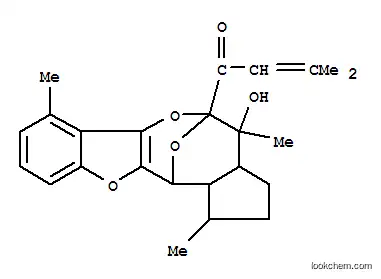 Molecular Structure of 116384-10-2 (2-Buten-1-one,1-(2,3,3a,4,12,12a-hexahydro-4-hydroxy-1,4,7-trimethyl-5,12-epoxycyclopent[5,6]oxocino[3,2-b]benzofuran-5(1H)-yl)-3-methyl-(9CI))