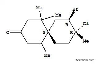 Molecular Structure of 116384-28-2 (Spiro[5.5]undec-1-en-3-one,8-bromo-9-chloro-1,5,5,9-tetramethyl-, (6R,8S,9S)-rel-)