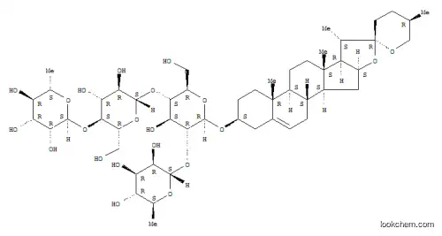 Molecular Structure of 116424-73-8 (b-D-Glucopyranoside, (3b,25R)-spirost-5-en-3-ylO-6-deoxy-a-L-mannopyranosyl-(1®2)-O-[O-6-deoxy-a-L-mannopyranosyl-(1®4)-b-D-glucopyranosyl-(1®4)]-)