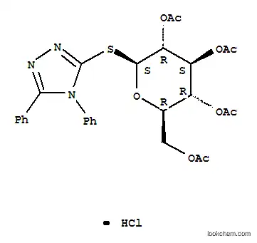 Molecular Structure of 116509-58-1 (4,5-diphenyl-4H-1,2,4-triazol-3-yl 2,3,4,6-tetra-O-acetyl-1-thio-beta-D-glucopyranoside hydrochloride)
