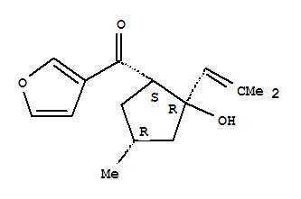 Molecular Structure of 116512-32-4 (Methanone,3-furanyl[(1S,2R,4R)-2-hydroxy-4-methyl-2-(2-methyl-1-propen-1-yl)cyclopentyl]-)