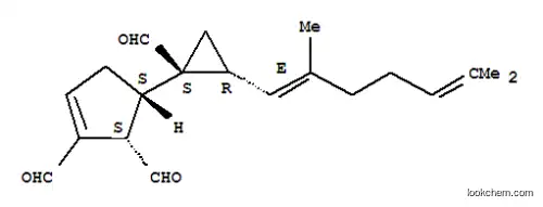 Molecular Structure of 116836-91-0 (2-Cyclopentene-1,2-dicarboxaldehyde,5-[(1S,2R)-2-[(1E)-2,6-dimethyl-1,5-heptadien-1-yl]-1-formylcyclopropyl]-,(1S,5S)-)