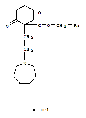 Cyclohexanecarboxylicacid, 1-[2-(hexahydro-1H-azepin-1-yl)ethyl]-2-oxo-, phenylmethyl ester,hydrochloride (1:1)