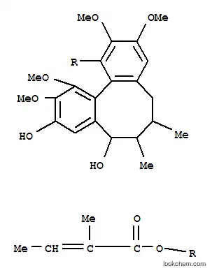 Molecular Structure of 117047-88-8 (2-Butenoic acid,2-methyl-,(6R,7R,8R,12aS)-5,6,7,8-tetrahydro-8,10-dihydroxy-2,3,11,12-tetramethoxy-6,7-dimethyldibenzo[a,c]cycloocten-1-ylester, (2Z)-)