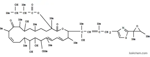 Molecular Structure of 117527-06-7 ((12E,19Z,21E)-24-{(2Z)-4-[2-(2,3-dimethyloxiran-2-yl)-1,3-thiazol-4-yl]-1-hydroxy-1,3-dimethylbut-2-en-1-yl}-8,16,17-trihydroxy-18-methoxy-3,6,9,11,15,19,23-heptamethyl-2,10-dioxooxacyclotetracosa-12,19,21-trien-3-yl 3-hydroxy-2-methylbutanoate)